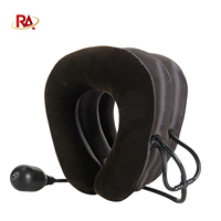 Appareil de massage électrique gonflable et réglable en flanelle pour le cou et les épaules, traction cervicale par pression d'air pour soulager les douleurs cervicales, portable
