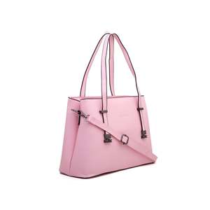 For <b>Pink</b> P35870 <b>Clutch</b> Handbag Large Capacity Open Closure Diamond Print Casual Tote Two Straps for Summer Formal Occasions - Product Image 2