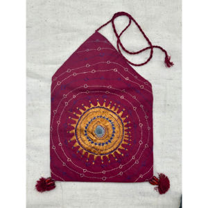 Bohemian Style New Tribal Embroidered Envelope <b>Pouch</b> with <b>Drawstring</b> Closure and Hand-Carry Strap - Product Image 1