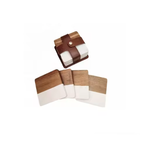 High Quality Luxury Wood & Marble <b>Coasters</b> Stylish <b>Drink</b> <b>Coasters</b> <b>for</b> Table Protection Hot Selling Modern Home Decoration - Product Image 1