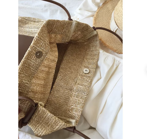 กระเป๋าสานมือข้างหนึ่งสำหรับผู้หญิงกระเป๋าฟางถักโครเชต์กระเป๋าชายหาดส่งตรงจากผู้จำหน่ายอินเดีย - Product Image 2