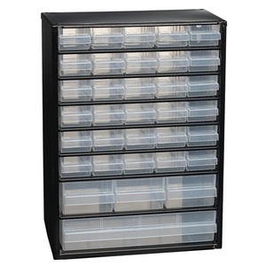 RAACO W306xD150xH420mm Sheet Steel <b>Tool</b> Cabinet 34 <b>Drawers</b> with Polypropylene Black/Transparent Finish Small Parts Magazine - Product Image 1