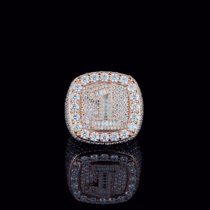 VVS Moissanite Diamond Custom Number <b>Ring</b> Iced Out 925 Silver Hip Hop Statement <b>Men</b> Women Party Wear <b>Ring</b> - Product Image 1