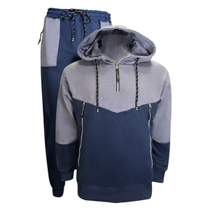 Ensemble de survêtement à capuche écologique pour homme, haut à fermeture éclair, bas de jogging, grande taille pour le streetwear d'hiver - Product Image 1