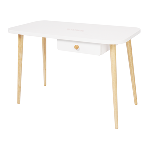 wholesalers online kids furniture cute mini rectangular white <b>table</b> for children made of MDF and solid wood for ages 6-14 - Product Image 4