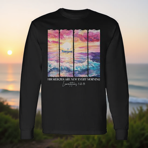 T-shirt a maniche lunghe con tratti di pittura ad acquerello Every Morning His Mercies Are New - Regalo promozionale - Product Image 3
