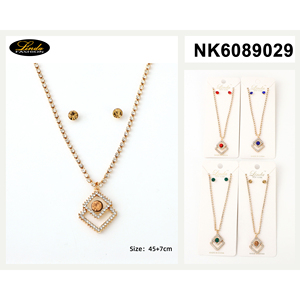 Conjunto de Collar y Aretes de Cristal con Flores de Linda Fashion, Chapado en Oro, Joyería para Mujer para Fiestas - Product Image 5