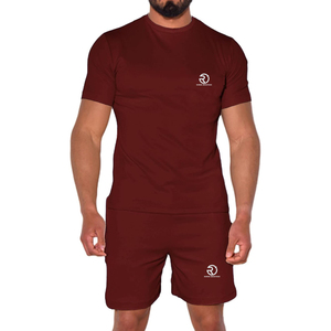 2025 personnalisable mode hommes couleur unie 2 pièces ensemble court hommes été t-shirt et short ensemble - Product Image 4
