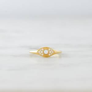 Fashion Eye <b>Rings</b> 925 Sterling Silver Jewelry 18K Gold Plated Cubic Zircon Diamond and <b>Opal</b> Stone Evil Eye <b>Rings</b> <b>for</b> <b>Women</b> - Product Image 3