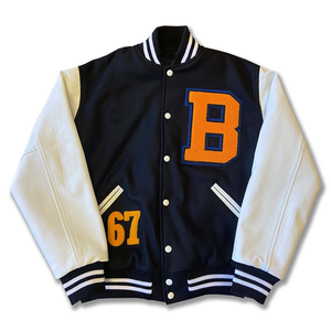 Vestes de baseball universitaire surdimensionnées à col montant style rue populaire sur mesure unisexe, vestes d'hiver à capuche en tissu Letterman pour hommes - Product Image 1