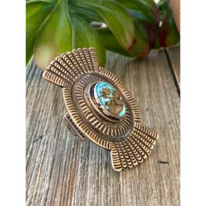 Jason Bahe Kingman Turquoise Sterling <b>Silver</b> <b>Statement</b> <b>Ring</b> Size 8 - Product Image 3