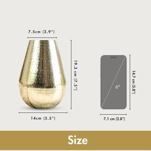 Vase à fleurs en métal martelé pour la décoration de la maison, vase décoratif moderne pour le salon, le bureau, la table, pot à fleurs élégant, cadeau parfait - Product Image 4