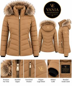 Veste d'hiver matelassée épaisse à col montant pour homme et femme, avec capuche, fermeture éclair, en laine et polyester tricoté, collection 2025 - Product Image 2