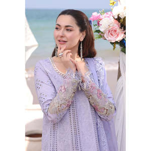 IMROZIA Conjunto de 3 Piezas: Camisa Bordada Chiffon Lawn ChikanKari, Dupatta de Malla Khaddi y Pantalones para Primavera/Verano - BIC-4508 - Product Image 2