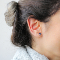 Boucles d'oreilles minimalistes turques en saphir et or rhodié, faites à la main en argent sterling 925, cadeau de mariage pour femme, bijoux d'anniversaire