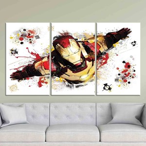 Arte impreso en lienzo de Marvel Iron Man: decoración moderna para habitación infantil, JUEGO DE 3 LIEÑOS - Product Image 1
