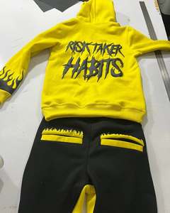 Bas quantité minimale de commande 100% coton adulte à manches longues survêtement avec fermeture à taille élastique sérigraphie survêtement fabriqué au Pakistan - Product Image 1