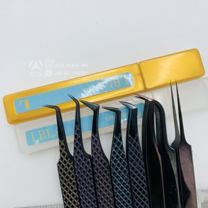 แหนบขนตาสแตนเลสอย่างยั่งยืนมาใหม่แหนบขนตาพลาสม่าสีดำปลายไมโครไฟเบอร์เครื่องมือความงามปริมาณแหลม - Product Image 6