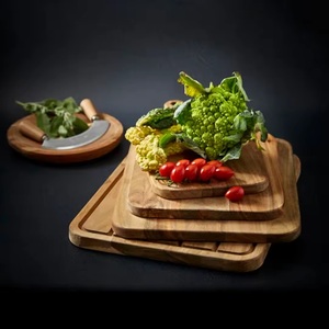 Tabla de cortar de madera de acacia natural de alta calidad OEM, picadora de carne y fruta rectangular con mango para utensilios de cocina - Product Image 4