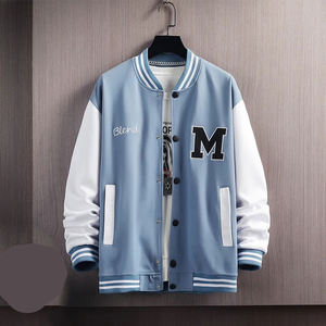 Chaquetas de Béisbol Personalizadas con Bordado Chenille, Chaquetas de Béisbol para Hombre de Lana y Lona, Cuello Alto, Impermeables y Transpirables - Product Image 1