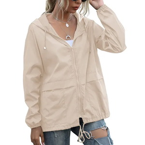 เสื้อกันฝนของผู้หญิงผ้าโพลีเอสเตอร์น้ำหนักเบากันน้ำเสื้อกันลมมีฮู้ดเสื้อคลุมเดินทางกลางแจ้ง2026 - Product Image 5