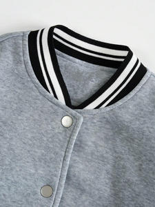 OEM Unisex Varsity <b>Jacket</b> Women's Breathable Letterman <b>Jacket</b> Custom Embroidery <b>Quilted</b> Leather Sleeves Long Nylon Spandex - Product Image 3