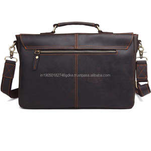 Sac de messager d'affaires en cuir Crazy Horse véritable Vintage 15.6 pouces compartiment pour ordinateur portable bandoulière épaule Durable Portable - Product Image 5