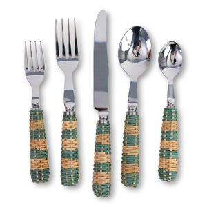New Arrival Design Shiny Polished Decorative Kitchen <b>Cutlery</b> With <b>Bamboo</b> Handle For Wedding Dinner Table Top Decoration - Product Image 1