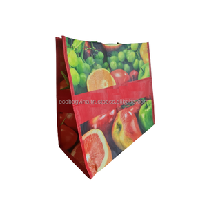 Sacs fourre-tout réutilisables avec logo personnalisé écologique PP et RPET tissé recyclables pour vêtements élégants, shopping ou cadeaux - Product Image 4