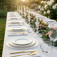 Assiettes de présentation en verre transparent de 13 pouces en gros, élégantes sous-assiettes rondes décoratives pour la décoration de mariages et les entreprises de location d'événements