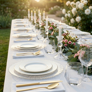 Piatti di Presentazione in Vetro Trasparente da 13 Pollici all'Ingrosso, <span class=keywords><strong>Eleganti</strong></span> <span class=keywords><strong>Sottopiatti</strong></span> Rotondi Decorativi per Matrimoni e Noleggio per Eventi - Product Image 3