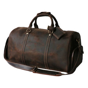 Sacs de voyage OEM personnalisés en cuir véritable pour l'extérieur | Vente en gros de sacs polochons durables à fermeture éclair de grande capacité en cuir de mouton - Product Image 3