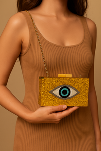 Bolso de Mano de Lujo Hecho a Mano, Duradero y Ecológico, de Madera y Resina, con Diseño Geométrico Incrustado, Cadena Cruzada, Logotipo Personalizado, Bolso de Noche - Product Image 2