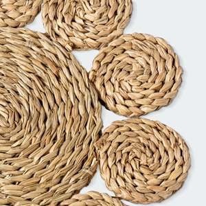 Ensemble de 8 étagères de présentation chic tissées circulaires florales pour panier mural - Product Image 2