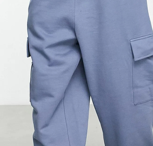 Survêtement personnalisé de haute qualité pour homme, col rond, bleu, surdimensionné, sweat-shirt à épaules tombantes et pantalon, personnalisé, printemps-hiver - Product Image 4