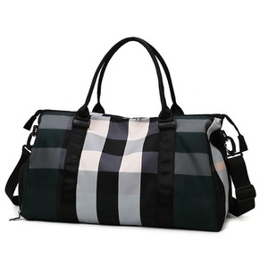 Plaid Portable grande capacité bagages coloré Designer séparation sèche et humide sport Fitness Gym sac de voyage vêtement sacs de sport - Product Image 5