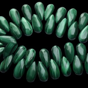 Natural Malachite Cabochon Lot <b>10</b> Pieces Side Drill Gemstones Calibrated Loose Stones for Jewelry Craft - Product Image 3