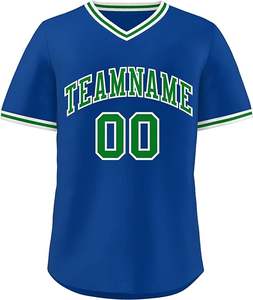 Ropa deportiva Jersey de béisbol de color naranja para hombre Poliéster con cuello en V hecho con nombre y número personalizados - Product Image 3