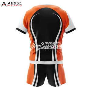Premium Men Rugby Uniform Lightweight Polyester Short Sleeve Shirt And Matching Shorts Durable Quick Dry For Club - Product Image 2