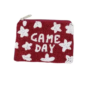 Get Your Game on with Wholesale Gameday Handmade Beaded Coin Purse - Exquisitely Crafted & Uniquely Designed - Product Image 1