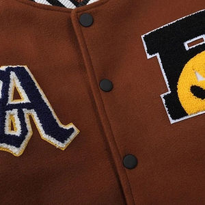 Veste de baseball universitaire d'hiver à lettres imprimées personnalisées avec logo - Imperméable, coupe-vent, respirante, écologique, col montant - Product Image 6