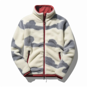 Logo personnalisé couleur unie veste d'hiver fermeture éclair ample capuche surdimensionné à manches longues Sherpa manteau d'hiver polaire veste pour hommes - Product Image 5