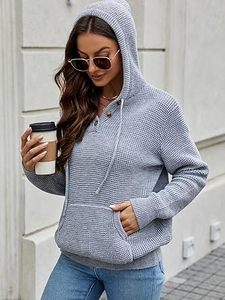 Offre Spéciale meilleure qualité nouveauté maille câble pull à capuche pour femmes Style Unique tricots respirant filles pull à capuche - Product Image 5