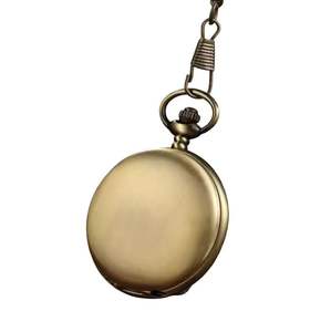 Montre de poche à quartz look vintage avec dessus de table en laiton présentation boîte en bois décor à la maison - Product Image 2