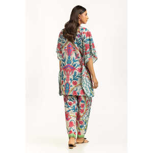 ชุดเซ็ตผ้าชีฟองหรูหราสไตล์โบฮีเมียนสำหรับผู้หญิง รุ่น IPST-55003 ลายดอกไม้ ชุด 2 ชิ้น คอเหลี่ยม ไซส์ XS สำหรับฤดูใบไม้ผลิ/ฤดูร้อน - Product Image 2