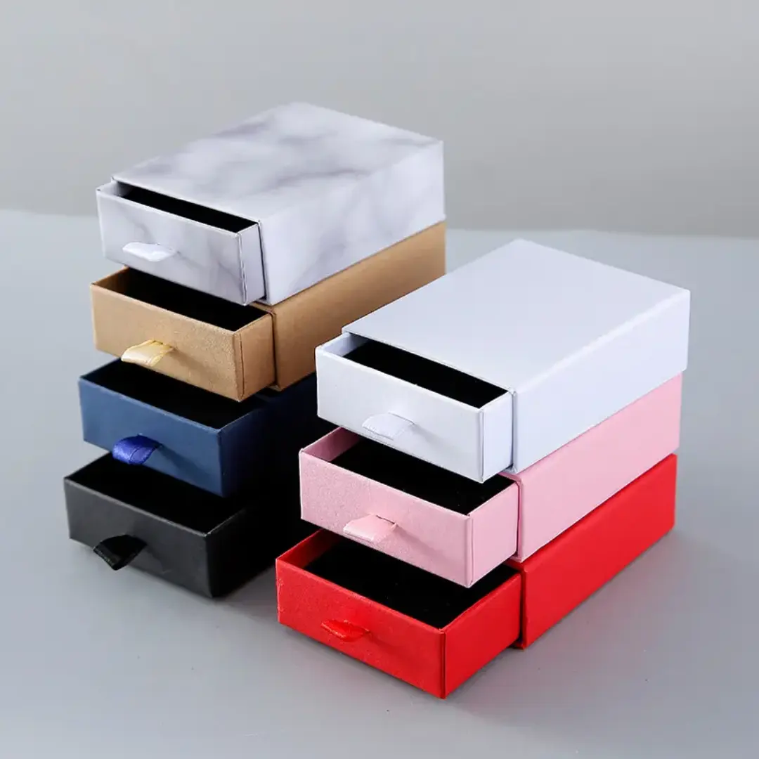 보석 작은 서랍 상자 폐쇄 슬라이드 사용자 정의 디자인 크래프트 종이 향수 맞춤형 종이 가방 포장 골드 스탬핑 로고