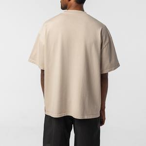 100% algodón cuello redondo Camiseta de gimnasio de gran tamaño de peso pesado Anti-Pilling Color sólido logotipo personalizado impresión Digital para hombres y mujeres - Product Image 4