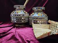 Ensemble Jaggo de mariage sikh Pots décorés Chajj Daand Anand Karaj a besoin d'une douche nuptiale Punjabi accessoire de mariage accessoires de fonction Jaggo