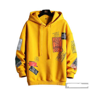 Haute qualité à capuche 100% coton poche poids lourd broderie surdimensionné pull client hommes sweats à capuche - Product Image 1