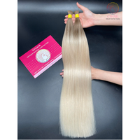 Vendeur en vrac de cheveux humains Style droit naturel couleur platine enracinée 100% cheveux crus vietnamiens non traités en vrac